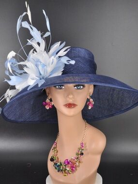 Elegant Navy Derby Hat
